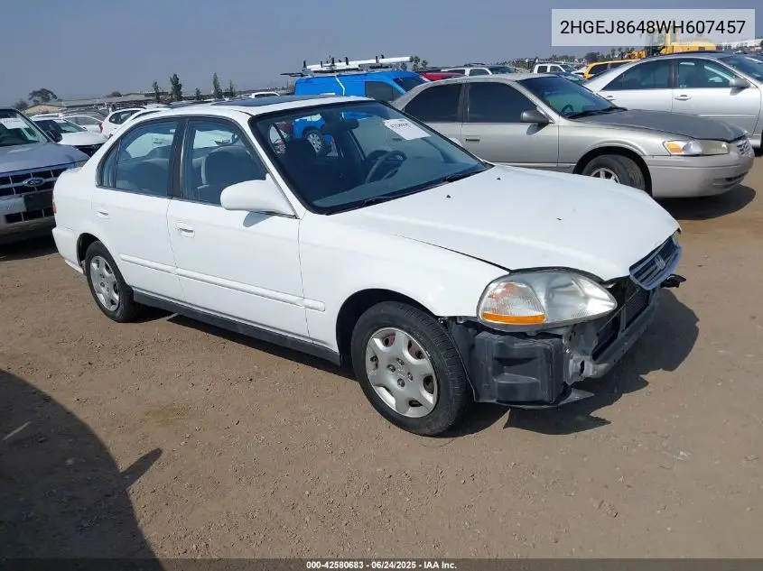 1998 Honda Civic Ex VIN: 2HGEJ8648WH607457 Lot: 42580683