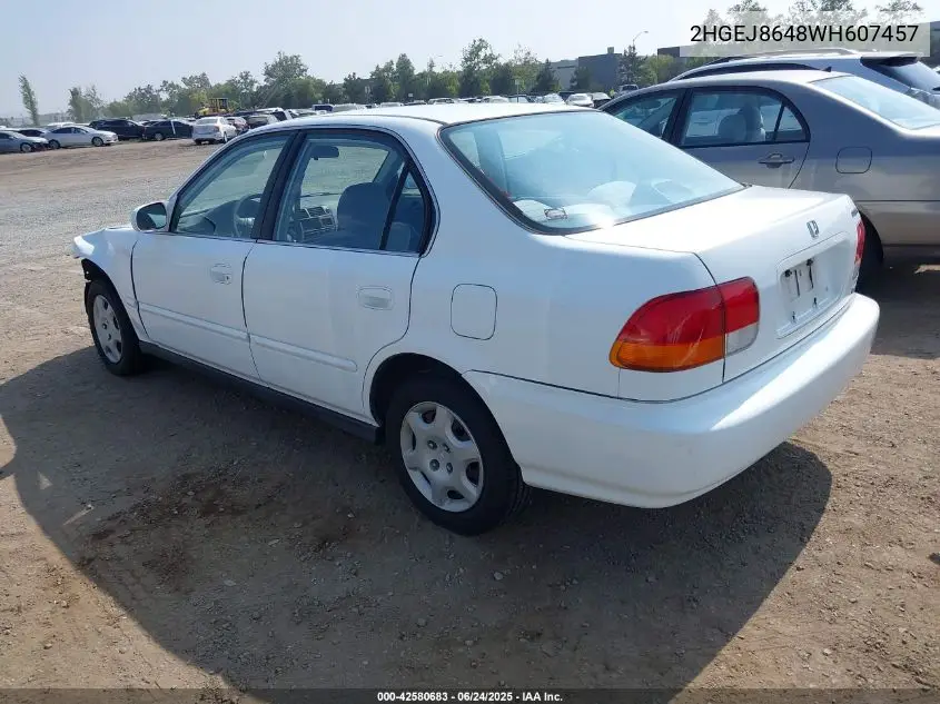 1998 Honda Civic Ex VIN: 2HGEJ8648WH607457 Lot: 42580683