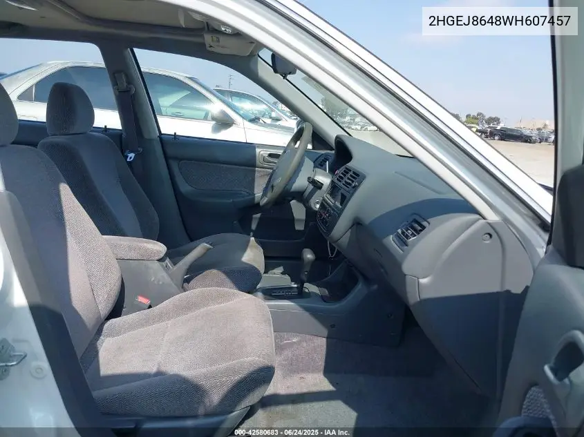 1998 Honda Civic Ex VIN: 2HGEJ8648WH607457 Lot: 42580683
