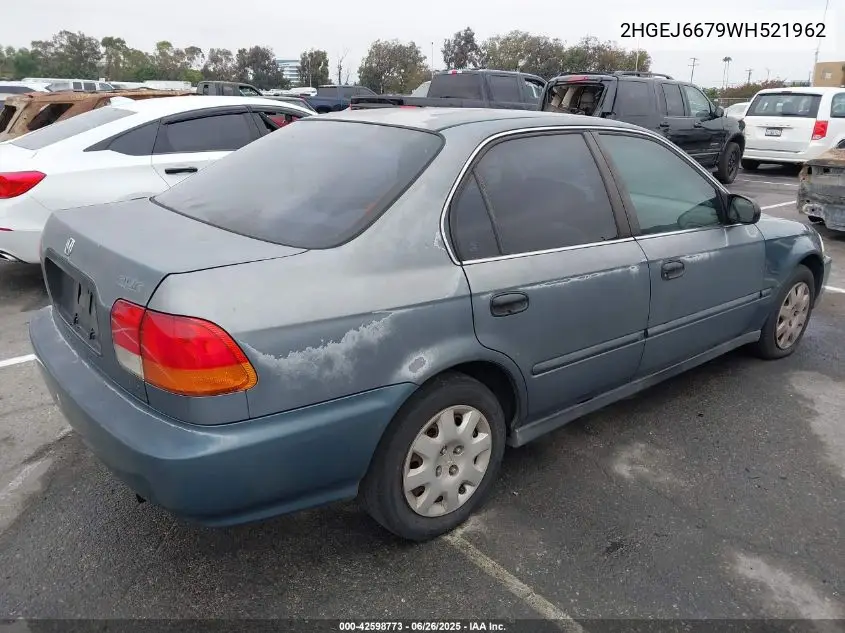 1998 Honda Civic Lx VIN: 2HGEJ6679WH521962 Lot: 42598773