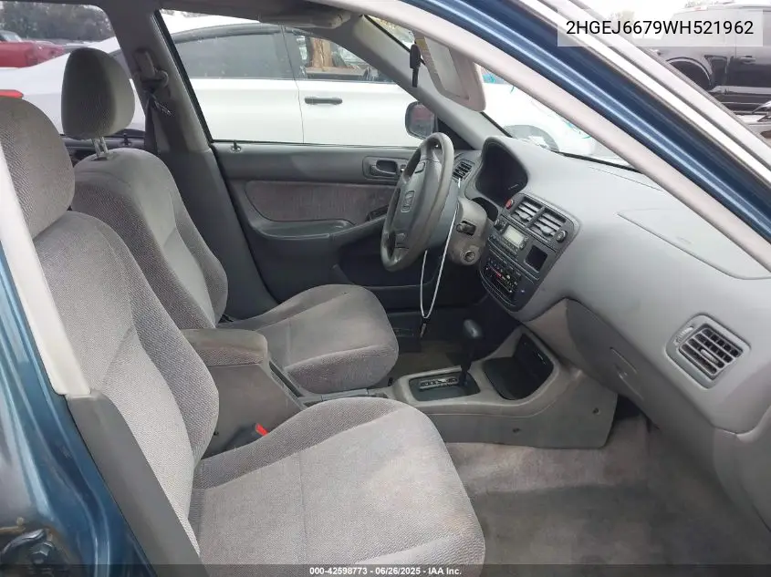1998 Honda Civic Lx VIN: 2HGEJ6679WH521962 Lot: 42598773