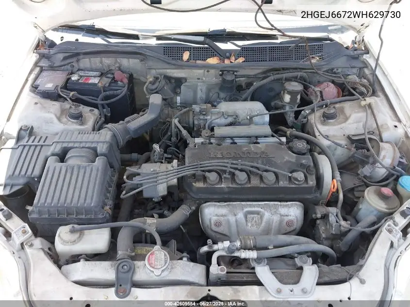1998 Honda Civic Lx VIN: 2HGEJ6672WH629730 Lot: 42609554