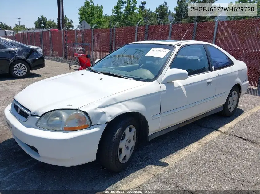 1998 Honda Civic Lx VIN: 2HGEJ6672WH629730 Lot: 42609554