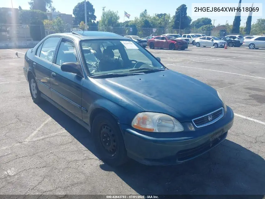 1998 Honda Civic Ex VIN: 2HGEJ864XWH618069 Lot: 42643783