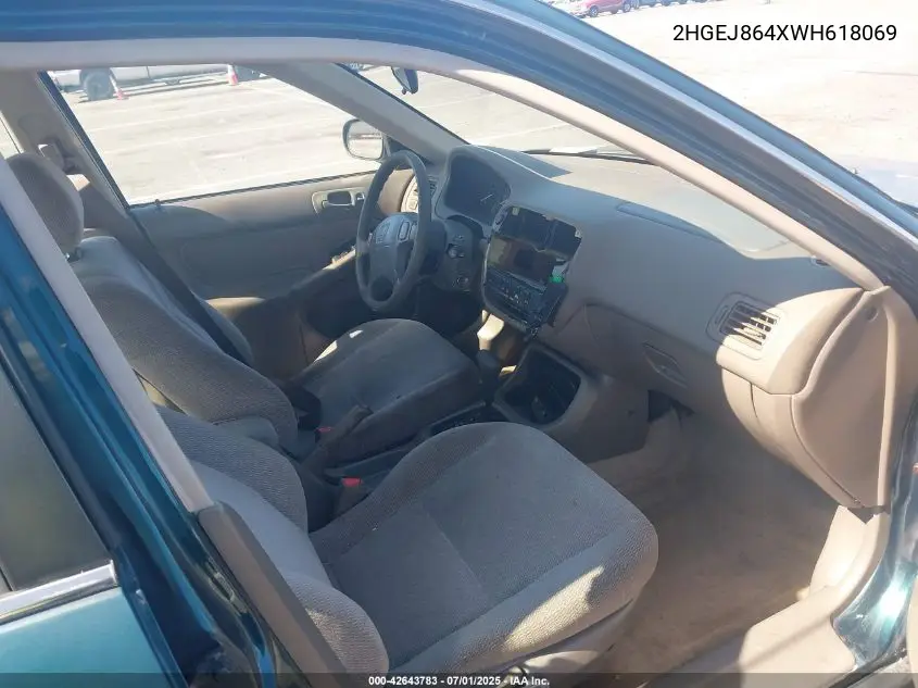 1998 Honda Civic Ex VIN: 2HGEJ864XWH618069 Lot: 42643783