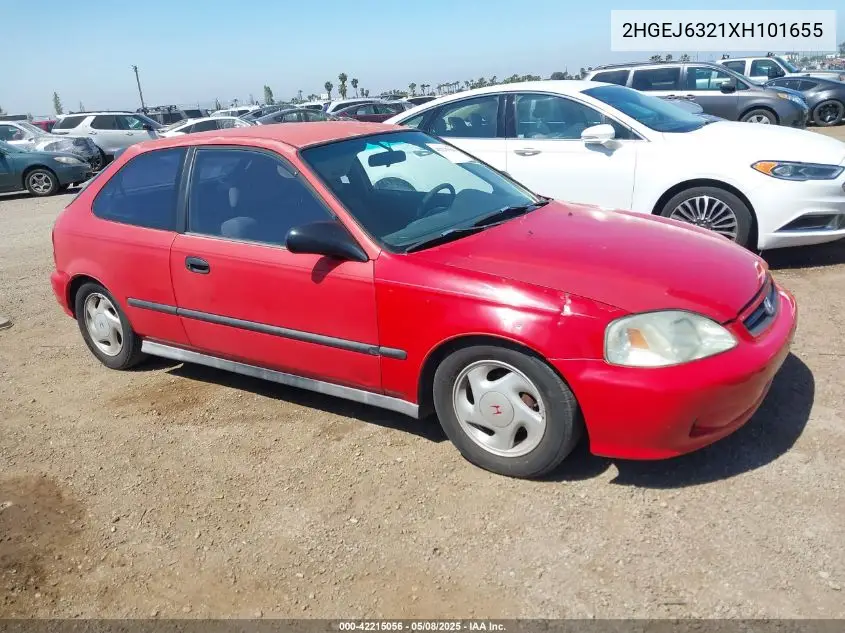 1999 Honda Civic Cx VIN: 2HGEJ6321XH101655 Lot: 42215056