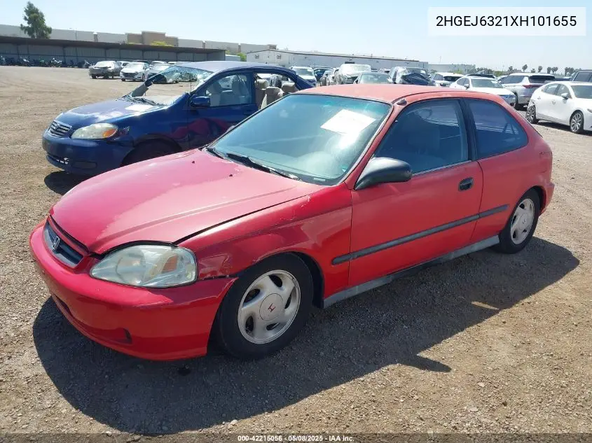 1999 Honda Civic Cx VIN: 2HGEJ6321XH101655 Lot: 42215056