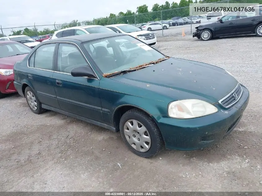 1999 Honda Civic Lx VIN: 1HGEJ6678XL047636 Lot: 42230561