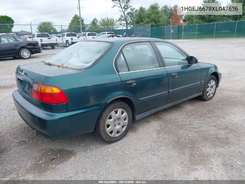 1999 Honda Civic Lx VIN: 1HGEJ6678XL047636 Lot: 42230561