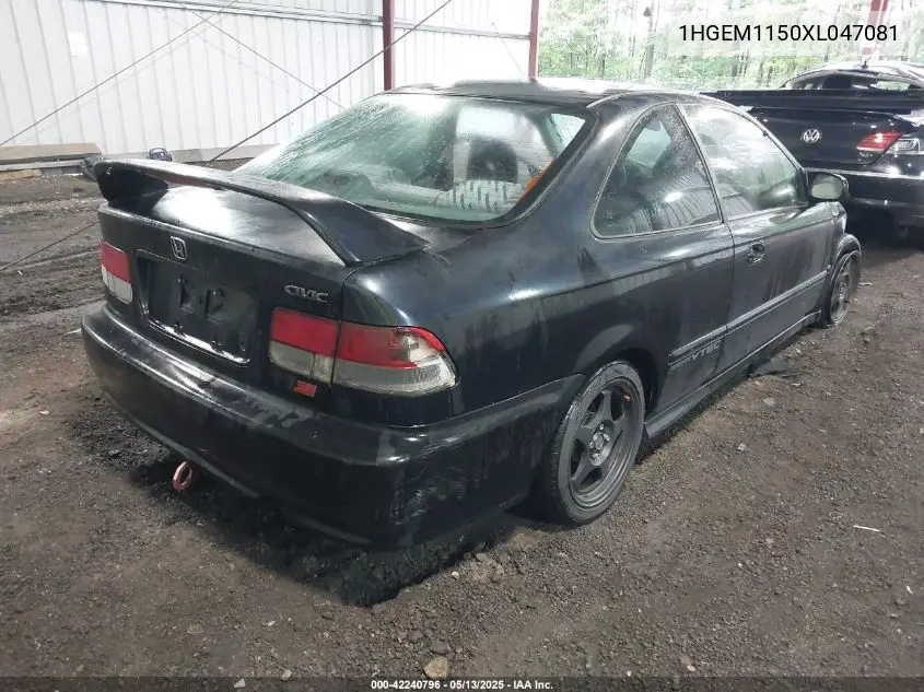 1999 Honda Civic Si VIN: 1HGEM1150XL047081 Lot: 42240796