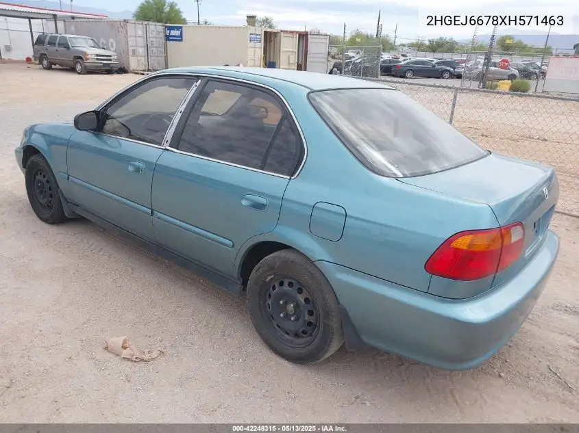 1999 Honda Civic Lx VIN: 2HGEJ6678XH571463 Lot: 42248315