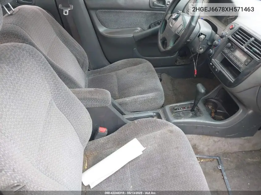 1999 Honda Civic Lx VIN: 2HGEJ6678XH571463 Lot: 42248315