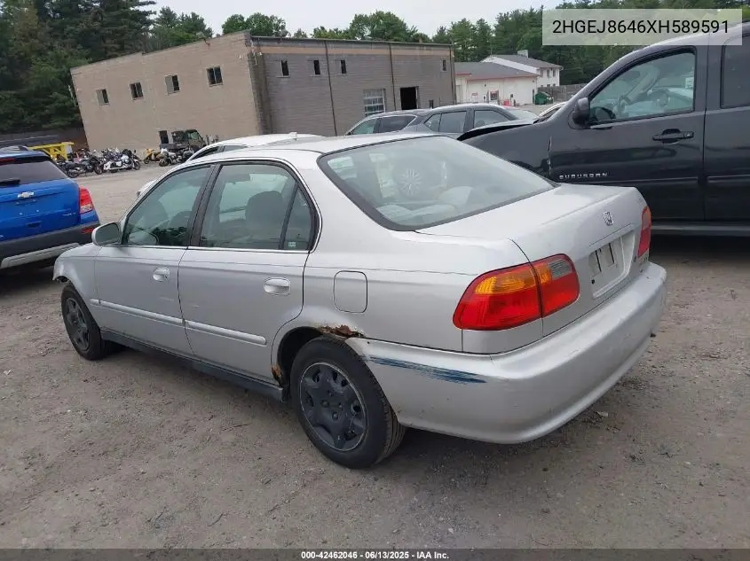 1999 Honda Civic Ex VIN: 2HGEJ8646XH589591 Lot: 42462046