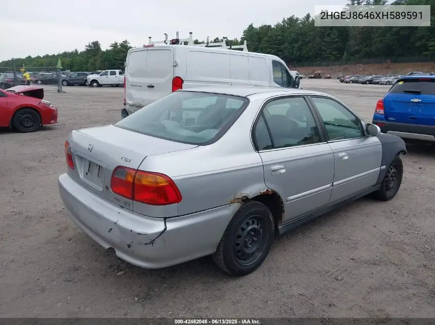 1999 Honda Civic Ex VIN: 2HGEJ8646XH589591 Lot: 42462046