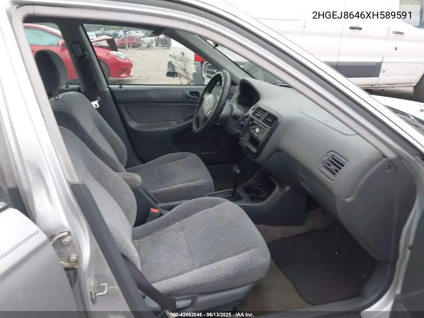 1999 Honda Civic Ex VIN: 2HGEJ8646XH589591 Lot: 42462046