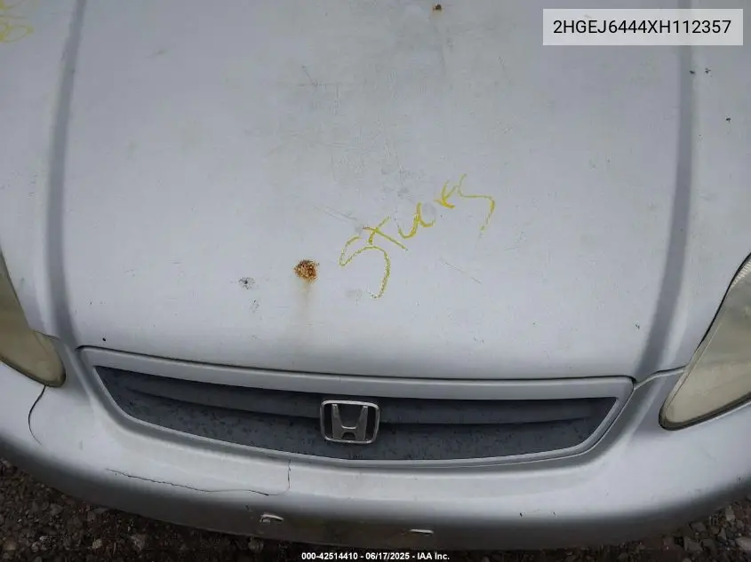 1999 Honda Civic Dx VIN: 2HGEJ6444XH112357 Lot: 42514410