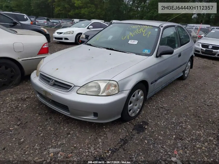 1999 Honda Civic Dx VIN: 2HGEJ6444XH112357 Lot: 42514410
