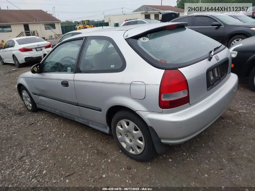 1999 Honda Civic Dx VIN: 2HGEJ6444XH112357 Lot: 42514410