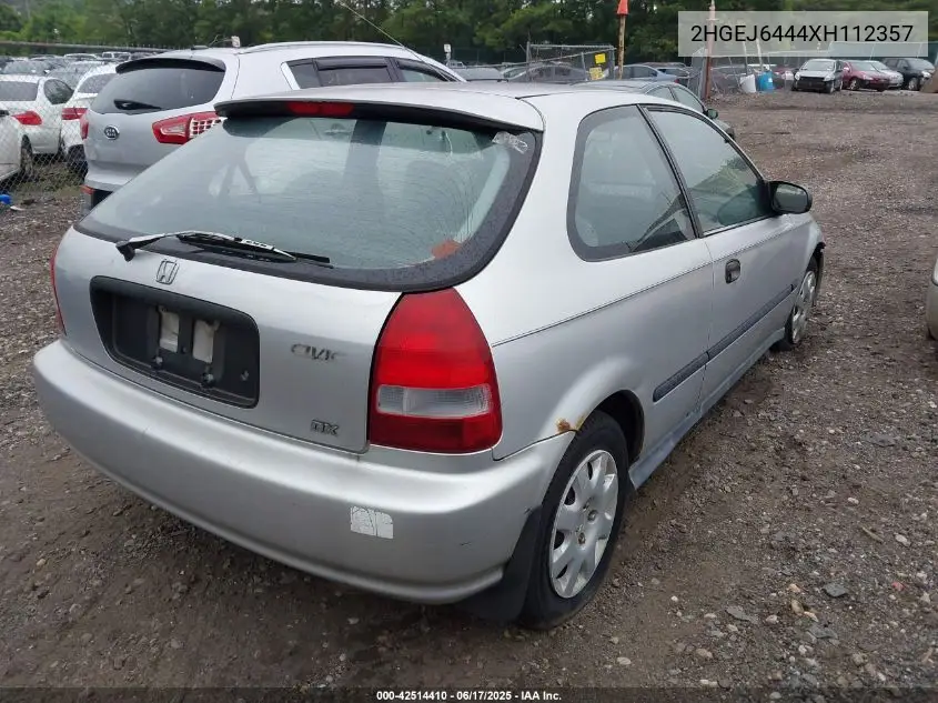 1999 Honda Civic Dx VIN: 2HGEJ6444XH112357 Lot: 42514410
