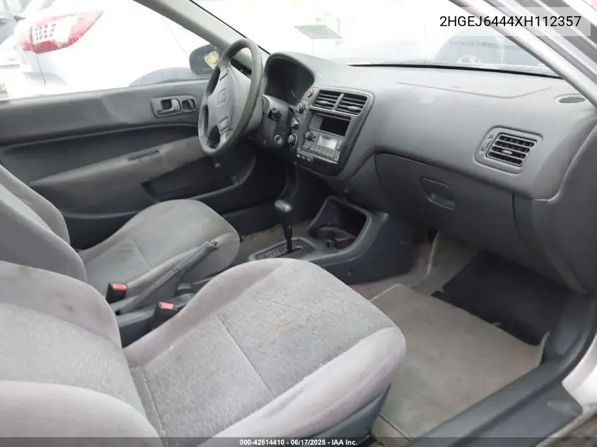 1999 Honda Civic Dx VIN: 2HGEJ6444XH112357 Lot: 42514410