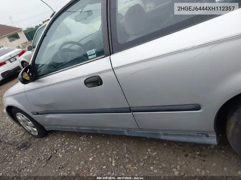 1999 Honda Civic Dx VIN: 2HGEJ6444XH112357 Lot: 42514410