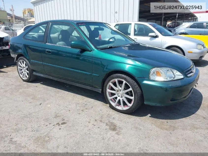 1999 Honda Civic Ex VIN: 1HGEJ8247XL025943 Lot: 42518482