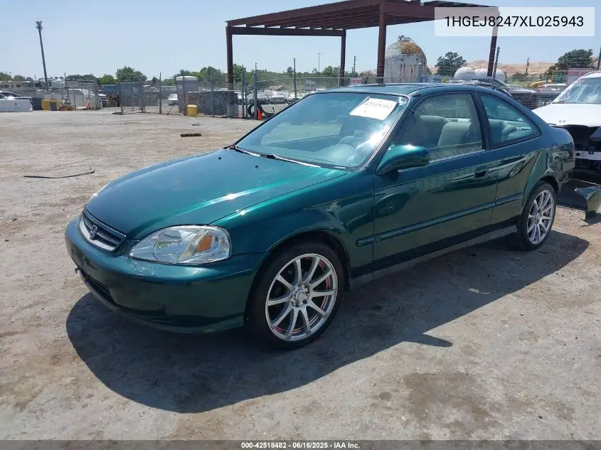 1999 Honda Civic Ex VIN: 1HGEJ8247XL025943 Lot: 42518482