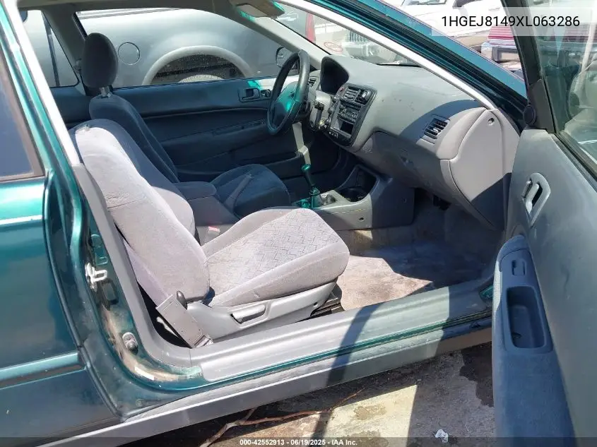 1999 Honda Civic Ex VIN: 1HGEJ8149XL063286 Lot: 42552913
