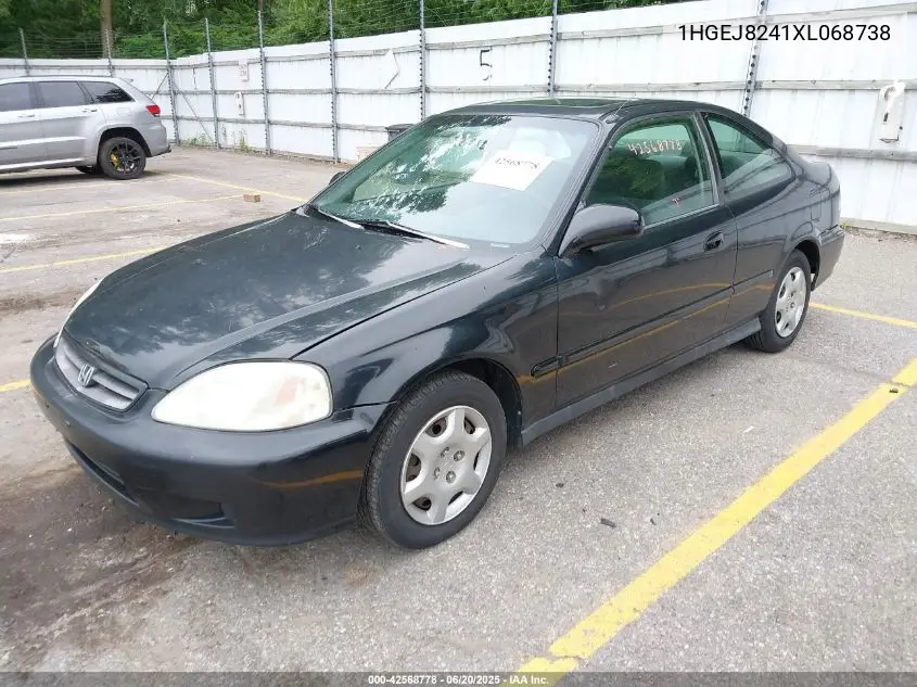 1999 Honda Civic Ex VIN: 1HGEJ8241XL068738 Lot: 42568778