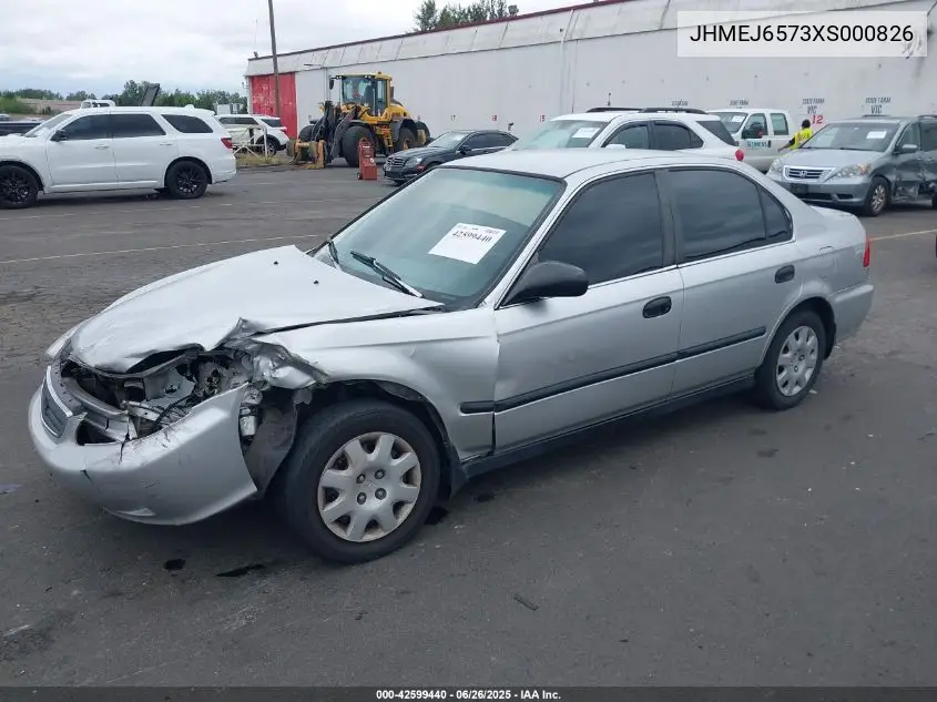 1999 Honda Civic Lx VIN: JHMEJ6573XS000826 Lot: 42599440