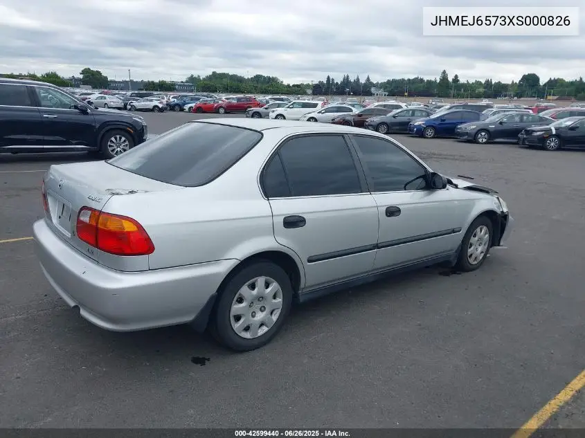 1999 Honda Civic Lx VIN: JHMEJ6573XS000826 Lot: 42599440