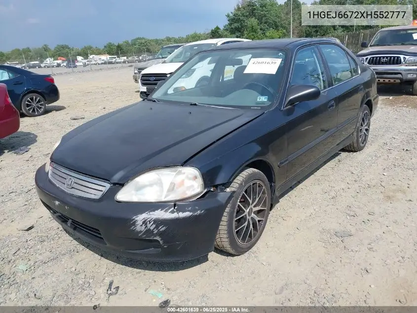 1999 Honda Civic Lx VIN: 1HGEJ6672XH552777 Lot: 42601639