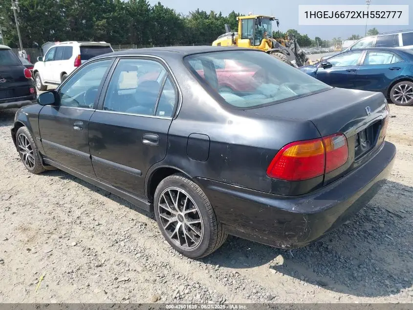 1999 Honda Civic Lx VIN: 1HGEJ6672XH552777 Lot: 42601639