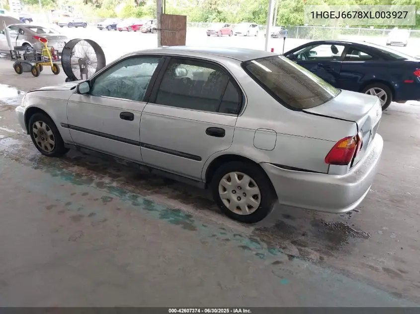1999 Honda Civic Lx VIN: 1HGEJ6678XL003927 Lot: 42607374
