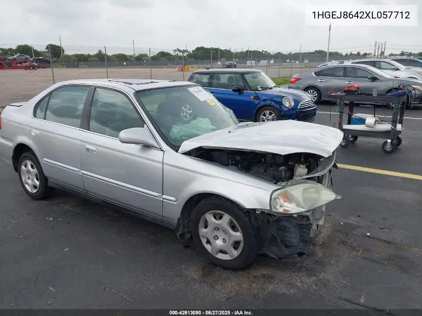 1999 Honda Civic Ex VIN: 1HGEJ8642XL057712 Lot: 42613090