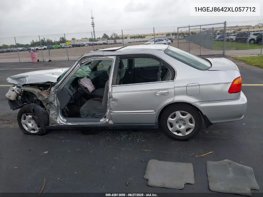 1999 Honda Civic Ex VIN: 1HGEJ8642XL057712 Lot: 42613090