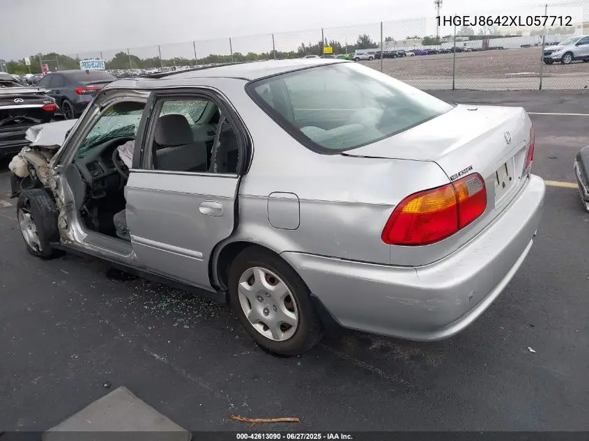 1999 Honda Civic Ex VIN: 1HGEJ8642XL057712 Lot: 42613090