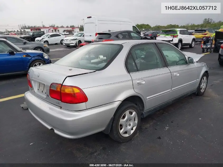 1999 Honda Civic Ex VIN: 1HGEJ8642XL057712 Lot: 42613090