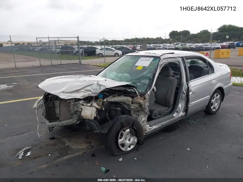 1999 Honda Civic Ex VIN: 1HGEJ8642XL057712 Lot: 42613090