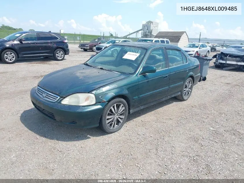 1999 Honda Civic Ex VIN: 1HGEJ8648XL009485 Lot: 42614928
