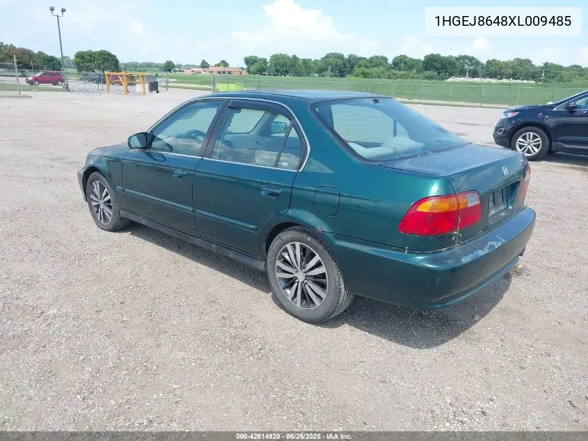 1999 Honda Civic Ex VIN: 1HGEJ8648XL009485 Lot: 42614928