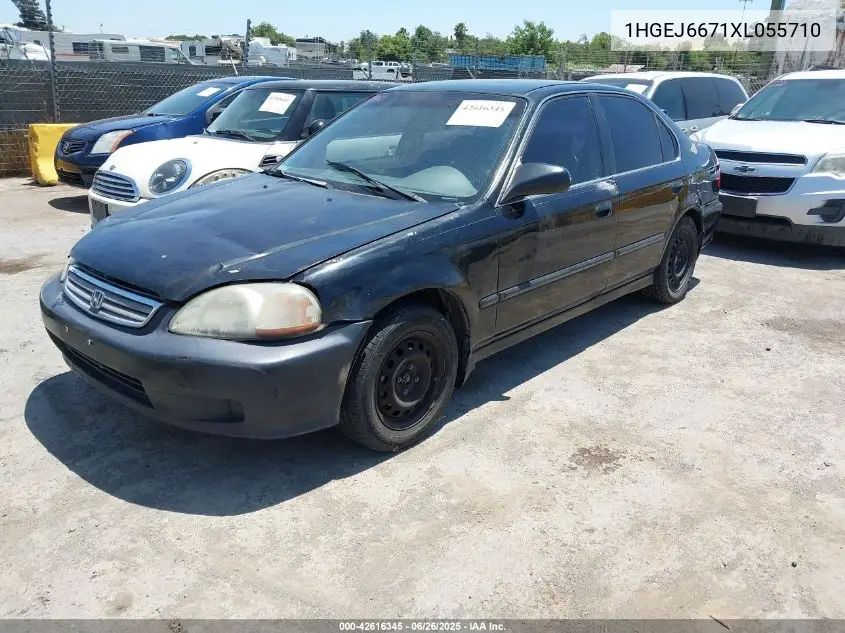 1999 Honda Civic Lx VIN: 1HGEJ6671XL055710 Lot: 42616345