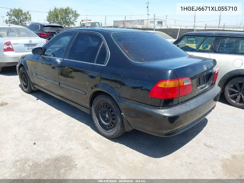 1999 Honda Civic Lx VIN: 1HGEJ6671XL055710 Lot: 42616345