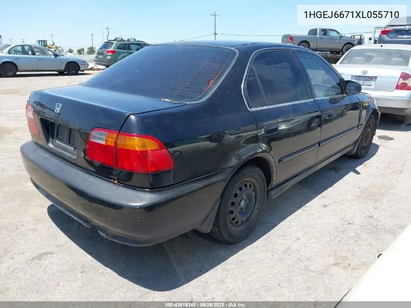 1999 Honda Civic Lx VIN: 1HGEJ6671XL055710 Lot: 42616345