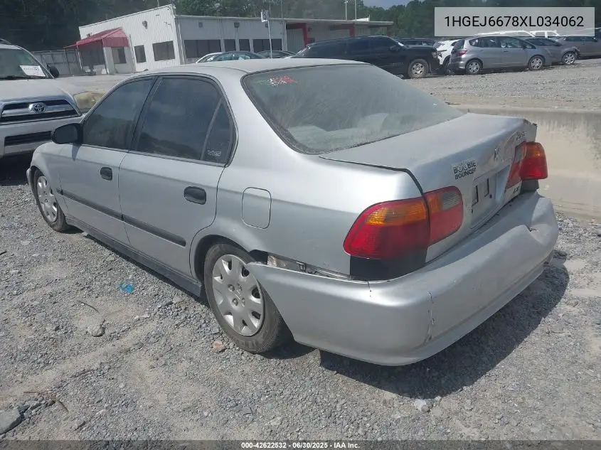 1999 Honda Civic Lx VIN: 1HGEJ6678XL034062 Lot: 42622532