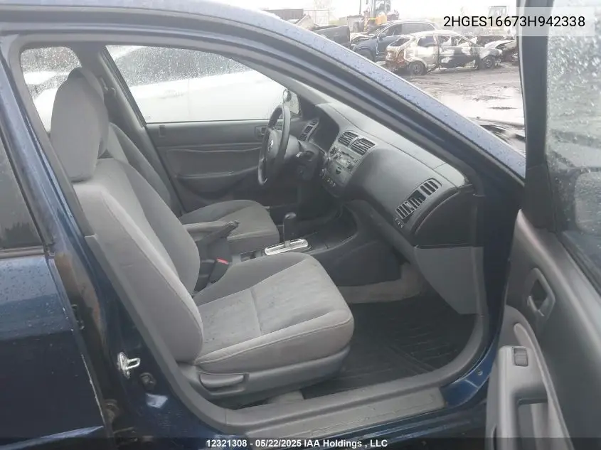 2003 Honda Civic Lx VIN: 2HGES16673H942338 Lot: 12321308