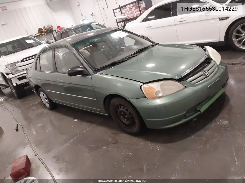 2003 Honda Civic Lx VIN: 1HGES16553L014229 Lot: 42228960