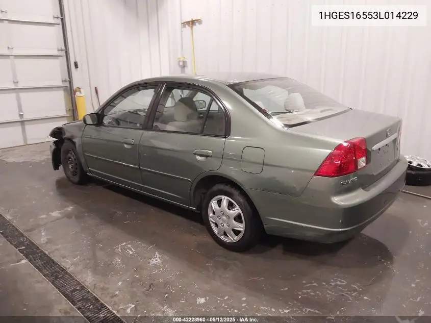 2003 Honda Civic Lx VIN: 1HGES16553L014229 Lot: 42228960