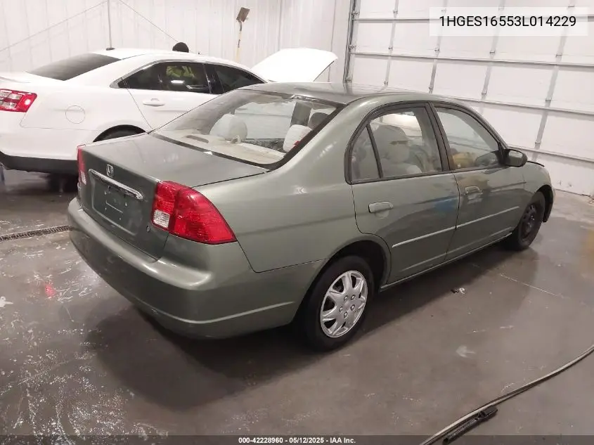 2003 Honda Civic Lx VIN: 1HGES16553L014229 Lot: 42228960