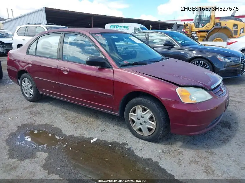 2003 Honda Civic Lx VIN: 2HGES16573H527575 Lot: 42248342
